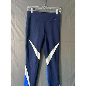 Nike Dri-FIT Colorblock Power Running Tights - Navy/Blue/White - Women's Medium